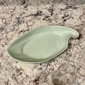 Vintage MCM Ceramic Shell-Shaped Serving Dish - Seafoam Green